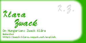 klara zwack business card